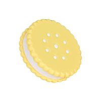 WSERE 1 Pieces Contact Lens Case Cookies Shaped Colored Contacts Box Container Travel Kit, Full Equipped, Safe and Leakage-Proof(Yellow)