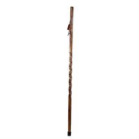 Brazos 55" Twisted Texas Traveler Handcrafted Walking Stick, Brown, Made in The USA