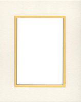 Pack of (5) 11x14 Double Acid Free White Core Picture Mats Cut for 8x10 Pictures in Cream and Yellow