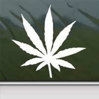 Decalgeek MARIJUANA White Sticker WEED DOPE POT STONER Laptop Vinyl White Decal