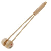 uxcell Wooden Half-Round Smiling Face Design Body Massage Bar