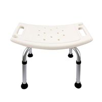 XH Bathroom Late Rehabilitation Bath Stool Bearing 220lb, Non-Slip + Aluminum Alloy + Blowing Plastic + Suction Pad, White Height Adjustable
