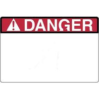 HellermannTyton 596-00203 Pre-Printed Header Label, DANGER, 4" X 6", PET, Red, 250/RL
