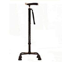 AD Adjustable Quad Cane for Right or Left Hand Use, Walking Stick for Men and Women,Black
