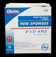 Dukal Corporation 6122 New Sponge NonWoven Sterile 2s 2"x2" 50/Pk