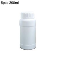 Yamalans 5Pcs 200ml Empty Plastic Storage Bottle Refillable Container Travel Lab Supplies Storage Bottle for Chemical Liquid Pill Drug White 200ml