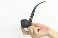 Zwq&zj Curved Long Handle Tobacco Pipe, Handmade Wood Men's Smoking Smoking,B
