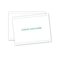 Line Criss Cross Personalized Note Card - Teal