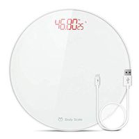 NILINLEI Round Digital Body Weight Bathroom Scale (Slim Design, Easy Read Display，Explosion-Proof Tempered Glass, Step-On Technology, Electronic Precision)