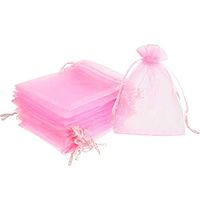 100Pcs Sheer Organza Bags Jewelry Candy Drawstring Pouches for Wedding Party Christmas Favor Gift Bags