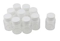 50PCS 30ml/1oz Empty Refillable Plastic Round Medicine Bottles Storing Pill Tablet Container Holder Convenient Case Box Portable Travel Bottles (White)