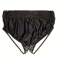 8083202XLR - OPTIONS Ladies Backless with Split-Lace Crotch and Built-In Barrier/Support, Black, Right-Side Stoma, X-Large 10, Hips 45 - 47