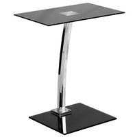 Silk Black Tempered Glass Laptop Notebook Netbook Stand Desk With Chrome Base