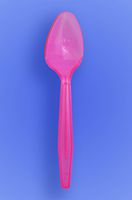 Wow Plastics Inc. Medium Weight Spoon 6" - Neon Pink - 2/500 (1,000/Case)