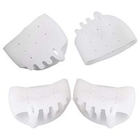 Ibnotuiy 2 Pairs Silicone Metatarsal Cushion Bunion Corrector Pads/5 Holes Toe Separators for Foot Support and Foot Pain Relief (White)