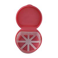 Healifty False Teeth Container Plastic False Teeth Bath Box Retainer Dental Orthodontic Mouth Guard Storage Container Holder with Strainer Net (Pink)