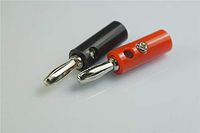 Gimax 5 pcs 4.0 mm Banana Plug Connector Jack Screw wire type Banana Head Black/Red Color for Speaker Multimeter - (Color: Black)