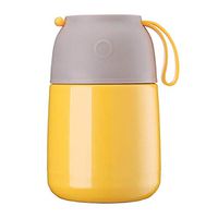 Home big wrist Portable stainless steel beaker porridge long smoldering insulation boxes saucepan container holding buckets cute yellow 530ml Decorative hotel retro soup bowl