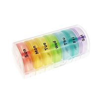 Pill Organizer 2 Times A Day,ZAXOP Weekly Pill Organizer,Round Cases,Rainbow Colors,Organizer for Vitamin/Fish Oils/Supplement (Round)
