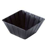 BalsaCircle 48 pcs 7 oz Black Striped Plastic Bowls - Disposable Wedding Party Catering Tableware