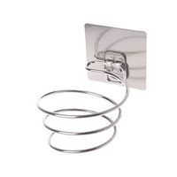 eletyuty Hair Dryer Holder 1 Set Hair Dryer Holder Blower Organizer Adhesive Wall Mounted Nail Free No Drilling Stainless Steel Spiral Stand for Bathroom