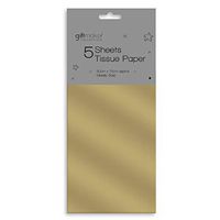 Tissue Paper - Metallic Gold - 5 Sheets - Size 19.7" x 27.6"