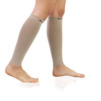 Compression Calf Sleeves (20-30mmHg) for Men & Women- Leg Compression Socks for Shin Splint,Running,Medical, Travel, Nursing (Nude, X-Large)