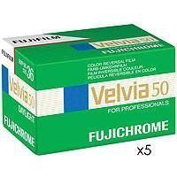Fujifilm Fujichrome Velvia 50 Color Slide Film ISO 50, 35mm, 5 Rolls of 36 Exposures