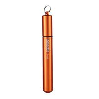 Telescopic Reusable Straw, Tuscom Collapsible Stainless Steel Reusable Drinking Straw Portable Foldable Drink Straw Case Set with Aluminum Case & Cleaning Brush, for Party, Travel, Outdoor (Orange)