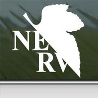 SoCool - Evangelion Nerve Anime - Vinyl - 4" tall (color: WHITE) decal laptop tablet skateboard car windows stickers