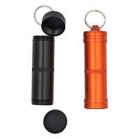 REAL SIC 3-Inch Keychain Pill Holder, Discreet Waterproof Medicine, Medication Container Key Ring - Premium Aluminum Case with Convenient Top & Bottom Open Design for Camping, Festivals, Outdoors, Hik