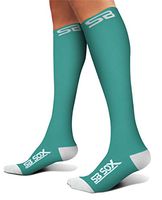 SB SOX Compression Socks (20-30mmHg) for Men & Women - Best Stockings for Running, Medical, Athletic, Edema, Diabetic, Varicose Veins, Travel, Pregnancy, Shin Splints (Green/White, Medium)