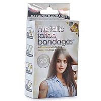 MediAid Tattoo Bandages, 1" x 3", Metallic/Translucent, Pack of 20