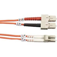 Amphenol FO-50DUALSCLC-003 SC-LC Duplex Multimode Fiber Optic Patch Cable, 50/125 OM2, OFNR, 3 m, 10', Orange