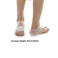 Height Increase Insole, 2Pcs/1Pair Unisex Invisible Breathable Height Increase Socks Heel Pads Silicone Insoles Foot Massage Care, Increase Height 4 cm