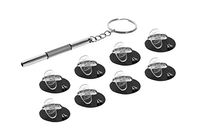 D-Shaped Nose Pads Soft Anti-slip Silicone for Eyeglasses Repair Kits Mini 3 in 1 Stainless Steel Screwdriver (15mm Screw-in, 8 Pair)