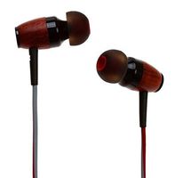 Symphonized DRM Premium Genuine Wood in-Ear Noise-isolating Headphones with Mic (Red/Gray)