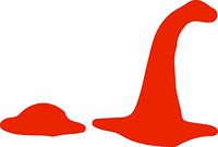 hBARSCI Sea Monster Vinyl Decal - 5 Inches - for Cars, Trucks, Windows, Laptops, Tablets, Outdoor-Grade 2.5mil Thick Vinyl - Orange