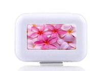 JWDCC Pill Box Case - Decorative Boxes - Pink Flowers Pattern- Pocket Medicine Tablet Holder Organizer Case Pill Box for Purse - Compact 8 Compartment