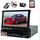 Wireless Free Backup Camera EinCar In-Dash 1 DIN 7 inch radio Touch screen Car DVD/CD/USB/SD/MP4/MP3 Player GPS Navigation Bluetooth iPod Detachable Front Panel Wireless Remote+Free Map Card