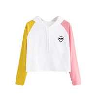FRC0LT Hoodies, Womens Kawaii Clouds Printing Long Sleeve Casual Sweatshirt Pullover (S, Cute Skull)