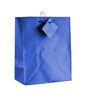 12-PC Solid Color Gift Bags, Matt Laminated, Dark Blue Color