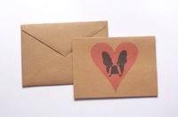 Boston Terrier Pink Heart Stationery Note Card Set