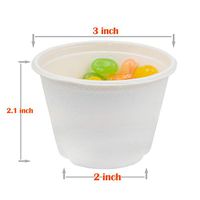 GOLDEN APPLE, 4oz-50ct Portion Cups. Compostable Sugarcane/Bagasse. Biodegradable. Sample Food Cups.