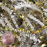 Krafty Klassics 1/2 lb (8oz) White/Gold Metallic Mix Crinkle Cut Crimped Paper Shred