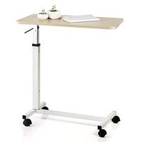 Adjustable Over Bedside, Hospital Medical Bed Table, Overbed Table Home Desk, Movable Sofa Side Table, Computer Desk for Reading, Eating, Bedridden, Elderly, Patient