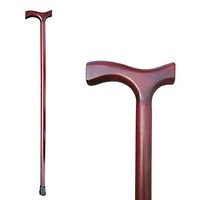 Weccan Wood Cane with Supportive Curved T Handle Walking Canes as Gifts Lightweight Walking Sticks for Men and Women Hand Crutches No Assembly Required Sturdy Stable (Brown)