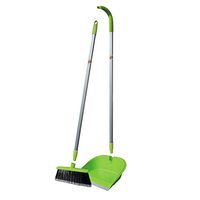 Broom and Dustpan With Long Handle Telescopic Up Non-stick Hair Extra Long Handle Multi-Function Broom And Dustpan Soft Brush Non-Slip Handle Broom Set Home Kitchen Schools Toilet Garden