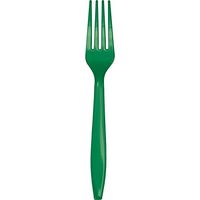 Club Pack of 288 Emerald Green Premium Plastic Party Forks