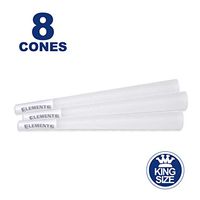 Elements 8 King Size Rice Cones - W Gallery Box - Ultra Thin 109mm Pre Rolled Cones, 26mm Filter Tips, Natural White Unbleached Unrefined Rolling Papers, Bulk Pack Bundle, Compare RAW 110mm KS